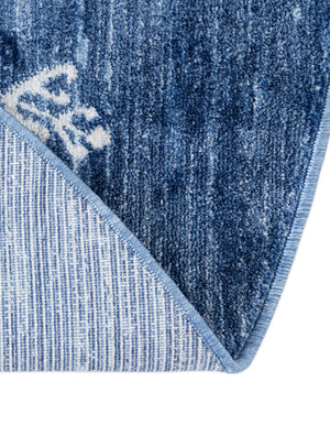 Navy Blue 3' 3 x 3' 3 Gabbeh Round Area Rug 100% Polyester (Space-Dyed Yarn) Stylish Contemporary Carpet for Home Interior Design for Sale at Rug Engine