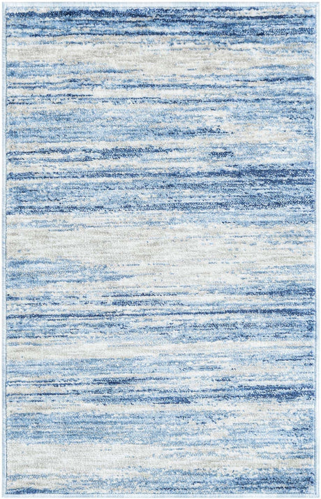 Blue Ivory 2' x 3' 1 Gabbeh Rectangle Area Rug 100% Polyester (Space-Dyed Yarn) Stylish Contemporary Carpet for Home Interior Design for Sale at Rug Engine