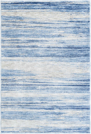 Blue Ivory 4' 1 x 6' 1 Gabbeh Rectangle Area Rug 100% Polyester (Space-Dyed Yarn) Stylish Contemporary Carpet for Home Interior Design for Sale at Rug Engine