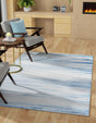 Blue Ivory 2' x 3' 1 Gabbeh Rectangle Area Rug 100% Polyester (Space-Dyed Yarn) Stylish Contemporary Carpet for Home Interior Design for Sale at Rug Engine