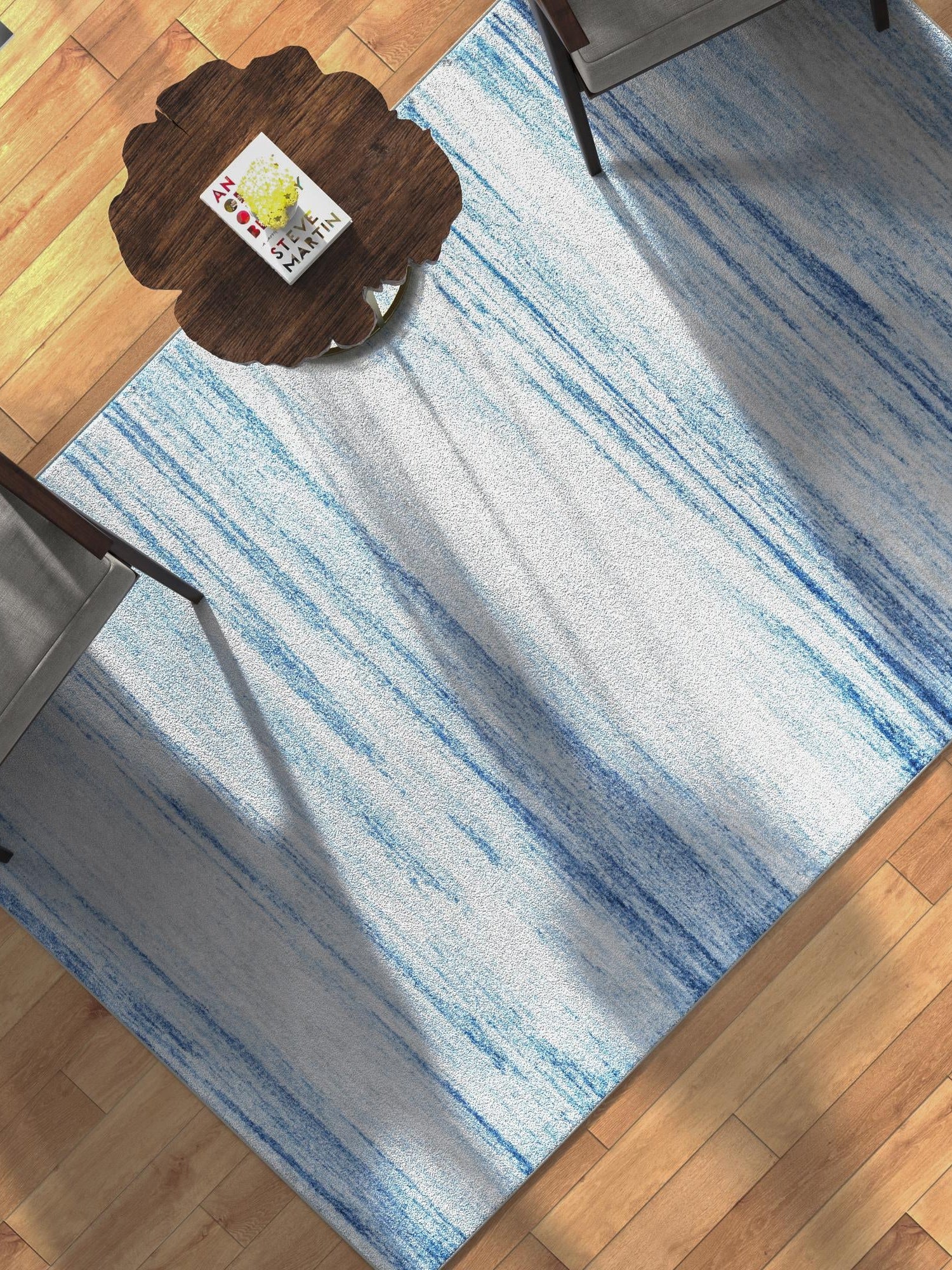 Blue Ivory 7' 10 x 10' Gabbeh Rectangle Area Rug 100% Polyester (Space-Dyed Yarn) Stylish Contemporary Carpet for Home Interior Design for Sale at Rug Engine