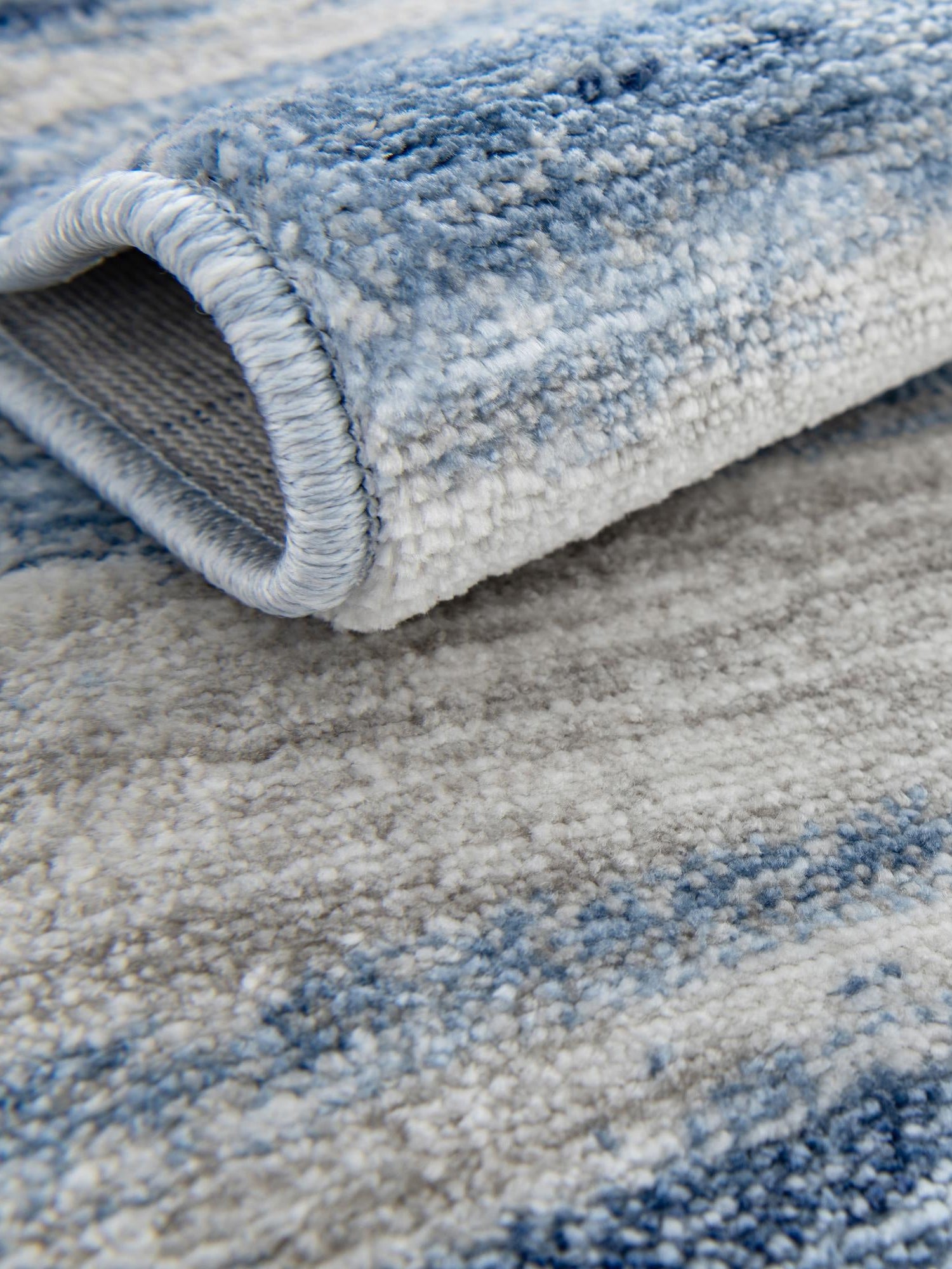 Blue Ivory 7' 10 x 10' Gabbeh Rectangle Area Rug 100% Polyester (Space-Dyed Yarn) Stylish Contemporary Carpet for Home Interior Design for Sale at Rug Engine