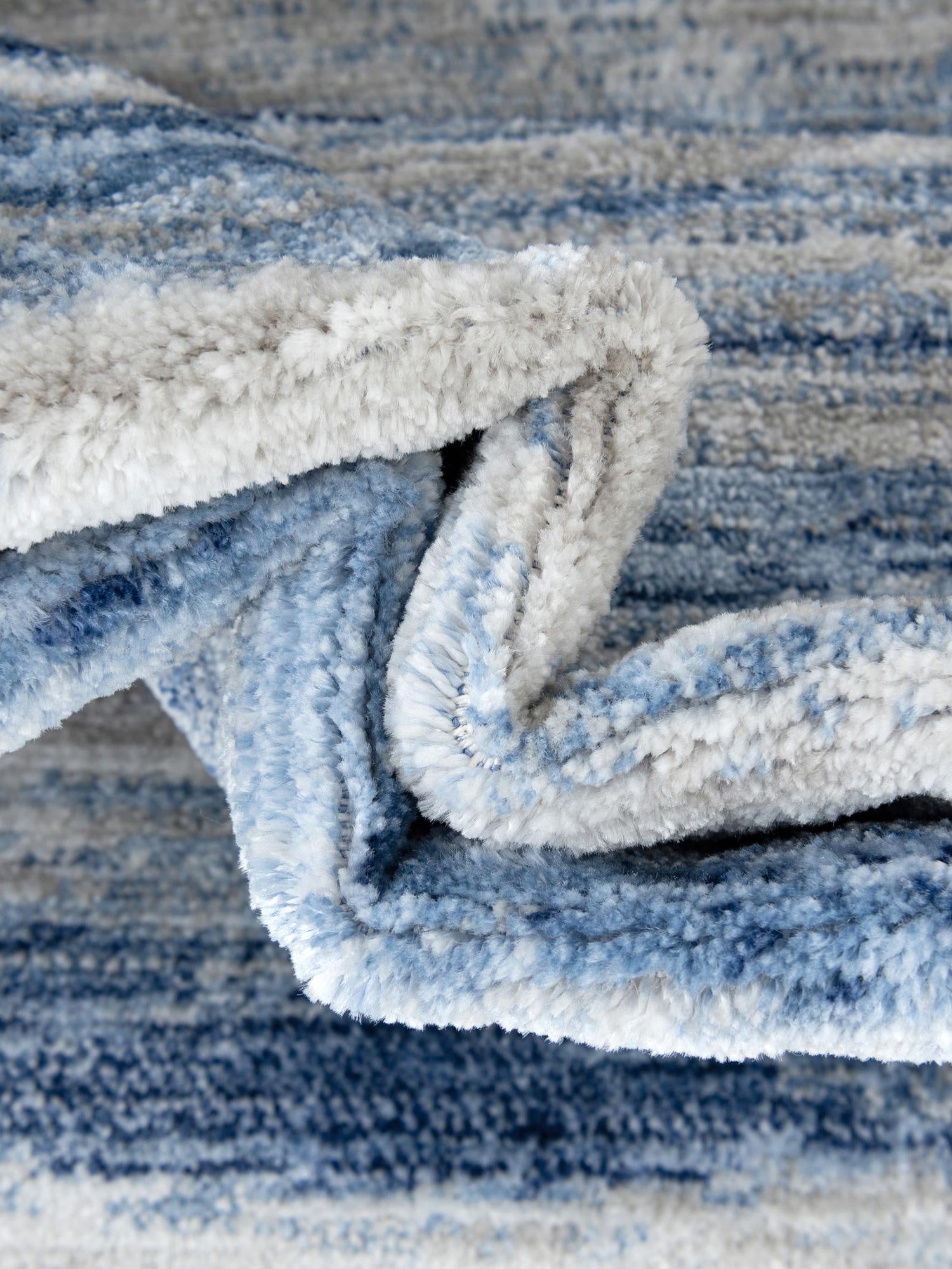 Blue Ivory 6' 1 x 9' Gabbeh Rectangle Area Rug 100% Polyester (Space-Dyed Yarn) Stylish Contemporary Carpet for Home Interior Design for Sale at Rug Engine