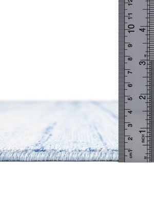 Blue Ivory 2' 7 x 12' Gabbeh Runner Area Rug 100% Polyester (Space-Dyed Yarn) Stylish Contemporary Carpet for Home Interior Design for Sale at Rug Engine