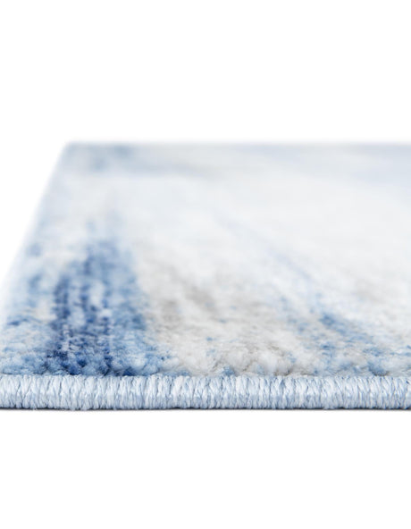 Blue Ivory 2' 7 x 12' Gabbeh Runner Area Rug 100% Polyester (Space-Dyed Yarn) Stylish Contemporary Carpet for Home Interior Design for Sale at Rug Engine