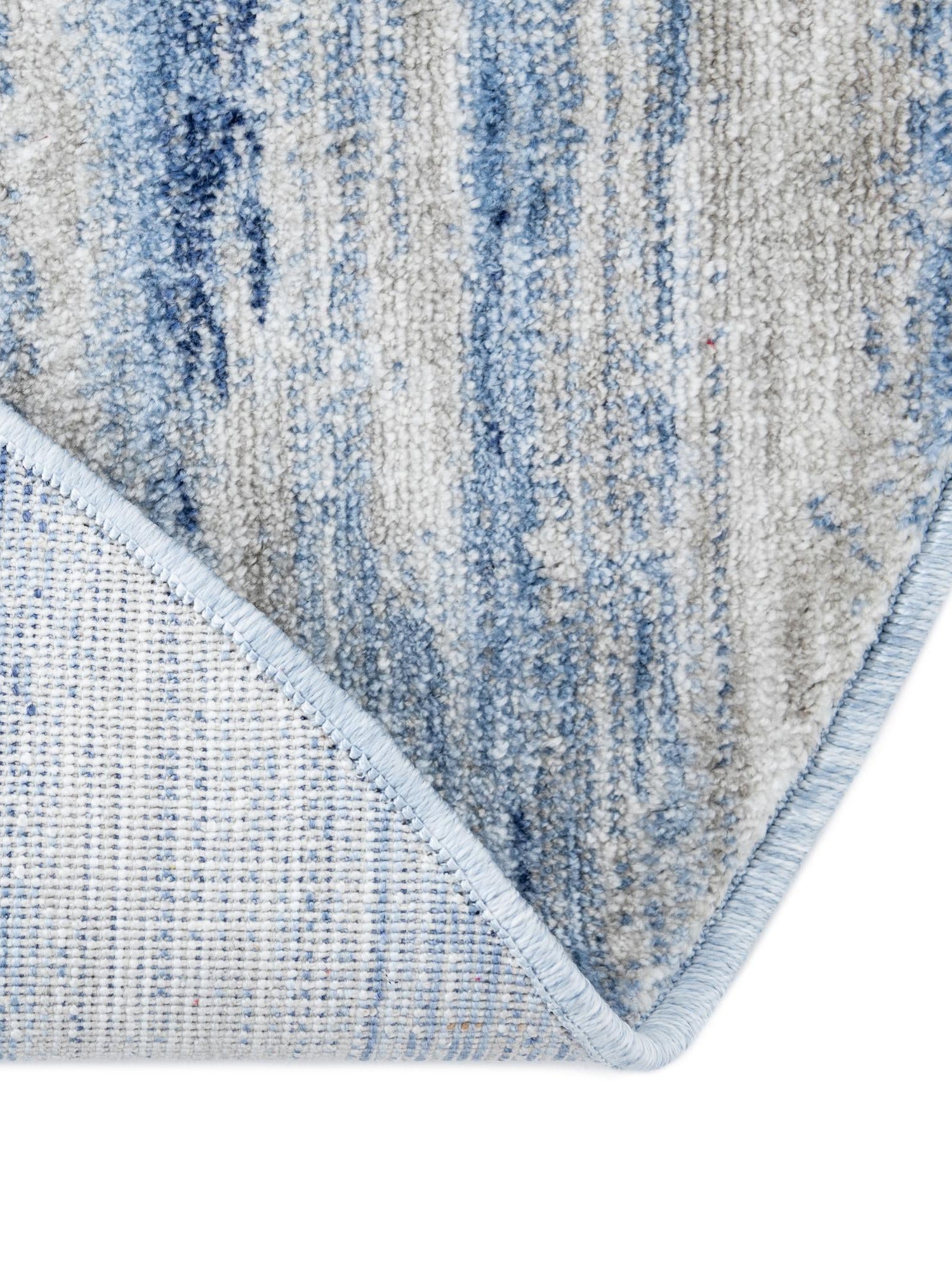 Blue Ivory 3' 3 x 3' 3 Gabbeh Round Area Rug 100% Polyester (Space-Dyed Yarn) Stylish Contemporary Carpet for Home Interior Design for Sale at Rug Engine