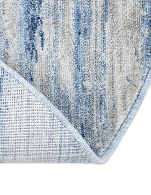Blue Ivory 3' 3 x 3' 3 Gabbeh Round Area Rug 100% Polyester (Space-Dyed Yarn) Stylish Contemporary Carpet for Home Interior Design for Sale at Rug Engine