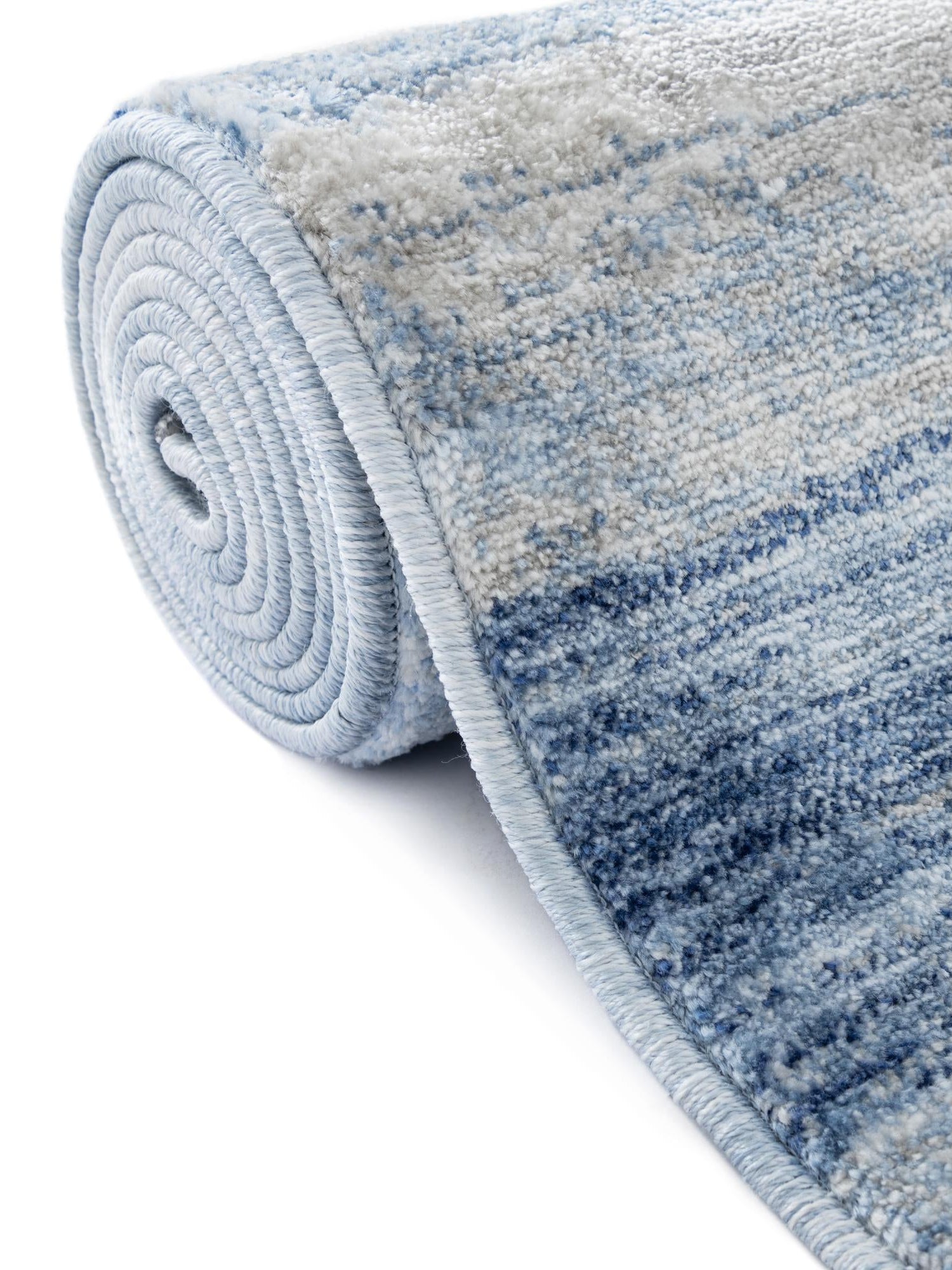 Blue Ivory 3' 3 x 3' 3 Gabbeh Round Area Rug 100% Polyester (Space-Dyed Yarn) Stylish Contemporary Carpet for Home Interior Design for Sale at Rug Engine