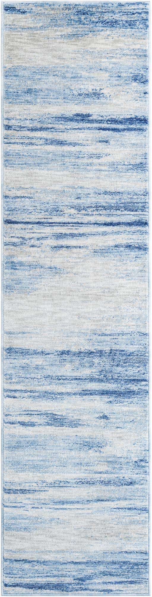 Blue Ivory 2' x 8' Gabbeh Runner Area Rug 100% Polyester (Space-Dyed Yarn) Stylish Contemporary Carpet for Home Interior Design for Sale at Rug Engine