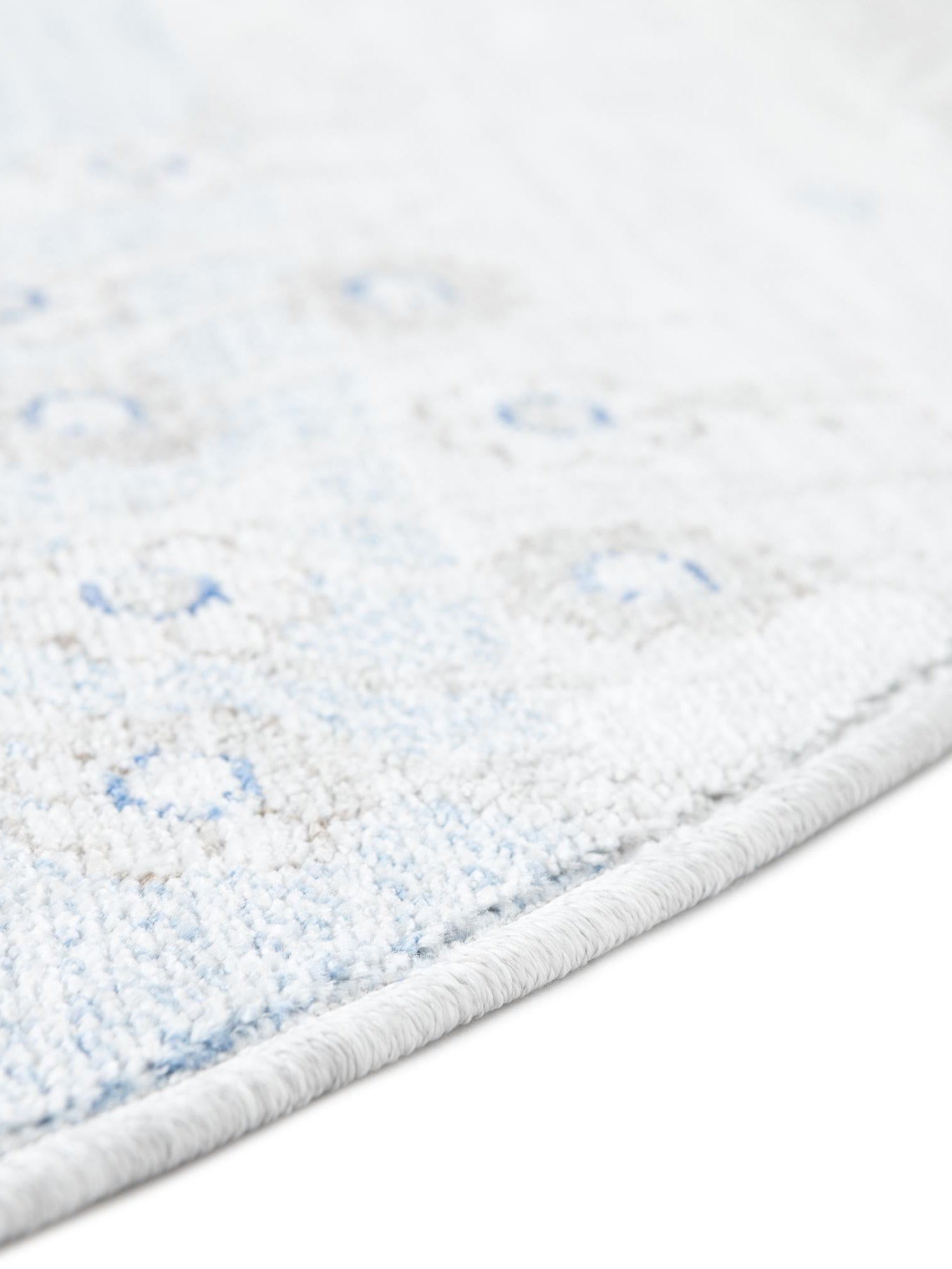 Blue Gray 5' 3 x 5' 3 Gabbeh Round Area Rug 100% Polyester (Space-Dyed Yarn) Stylish Contemporary Carpet for Home Interior Design for Sale at Rug Engine