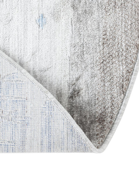 Blue Gray 3' 3 x 3' 3 Gabbeh Round Area Rug 100% Polyester (Space-Dyed Yarn) Stylish Contemporary Carpet for Home Interior Design for Sale at Rug Engine
