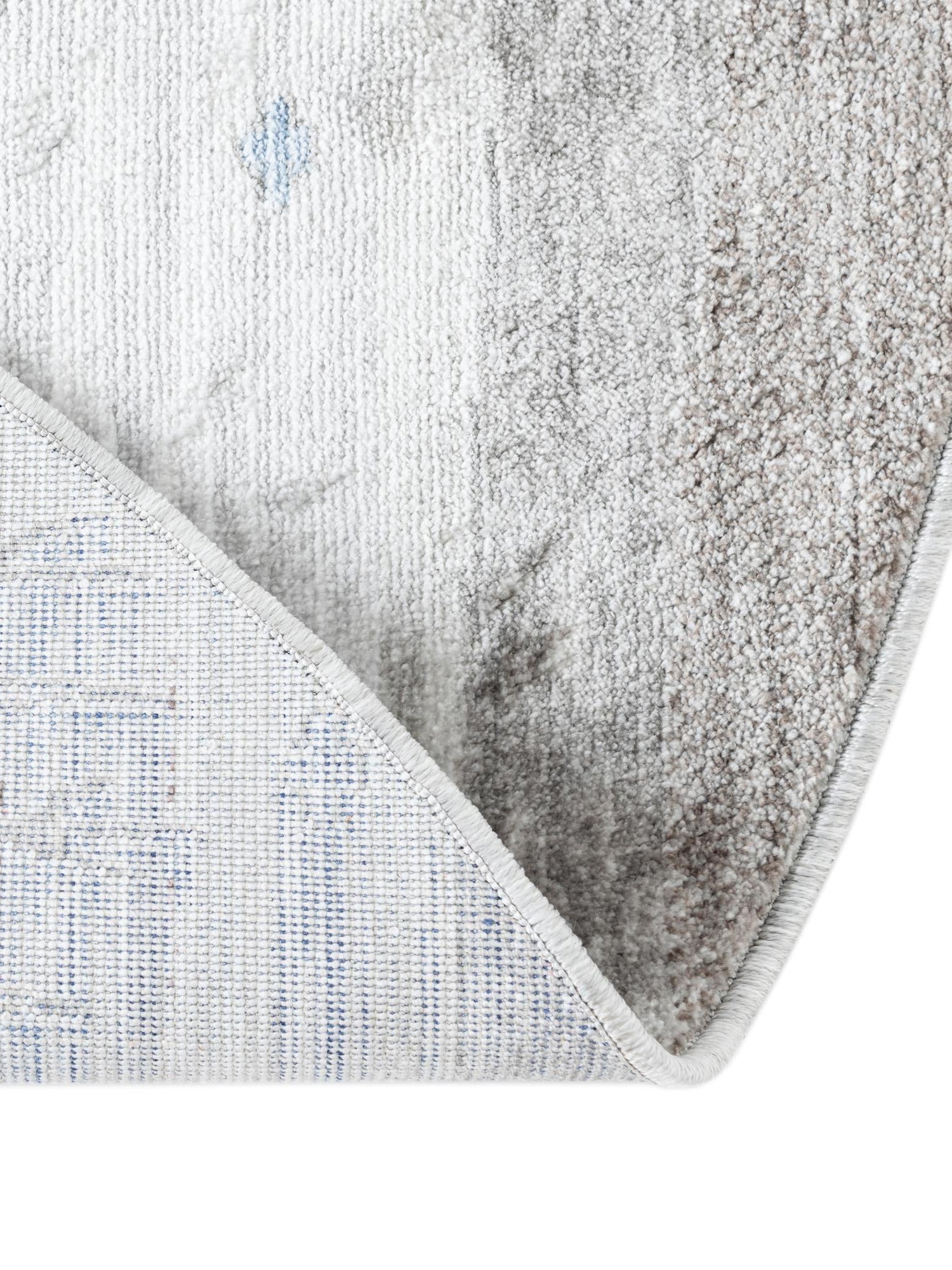 Blue Gray 7' 10 x 7' 10 Gabbeh Round Area Rug 100% Polyester (Space-Dyed Yarn) Stylish Contemporary Carpet for Home Interior Design for Sale at Rug Engine