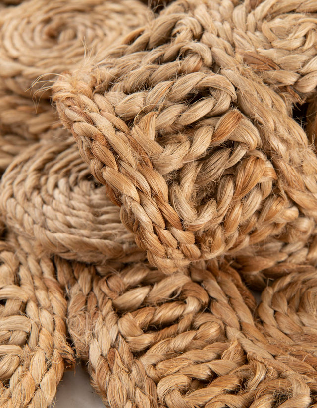 Natural 1' 4 x 6' 1 Braided Jute Table Runner