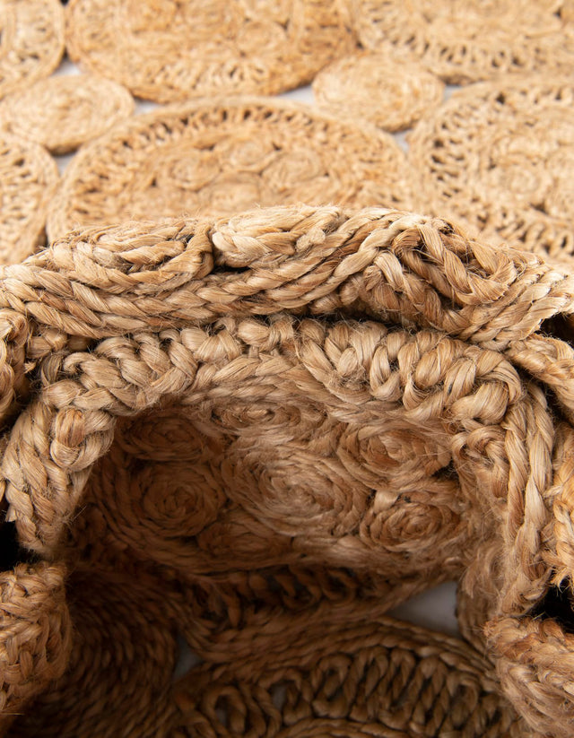 Natural 1' 4 x 6' 1 Braided Jute Table Runner