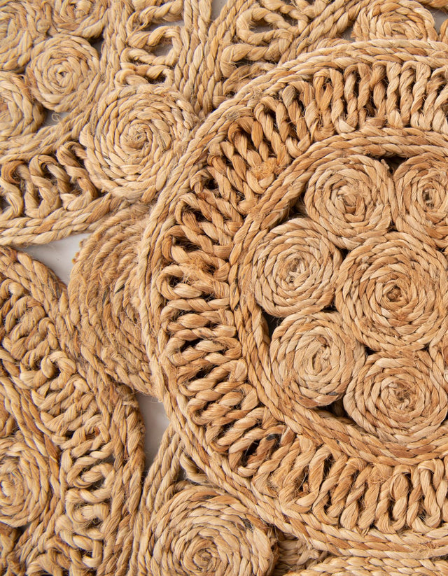 Natural 1' 4 x 6' 1 Braided Jute Table Runner