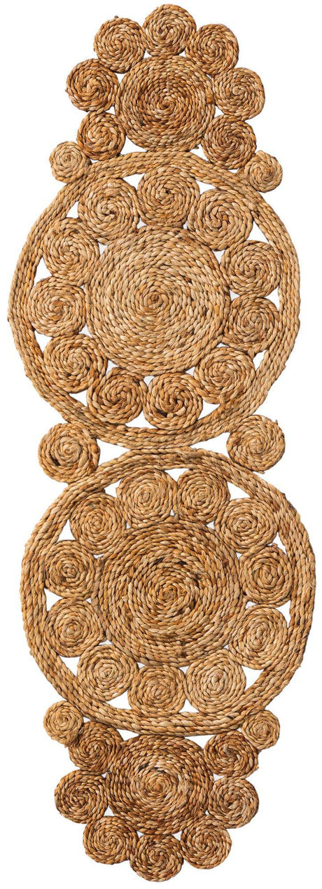 Natural 1' 4 x 4' 1 Braided Jute Table Runner