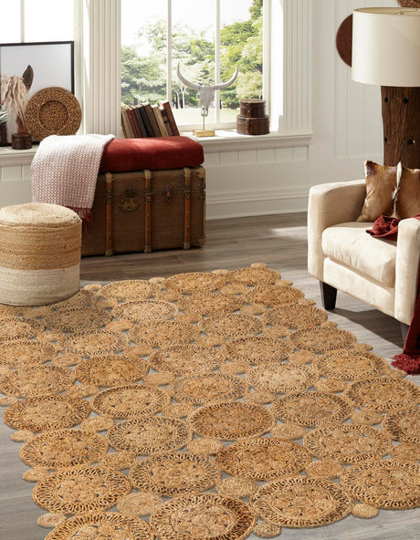 Natural 10' x 14' 1 Braided Jute Rectangle Rug