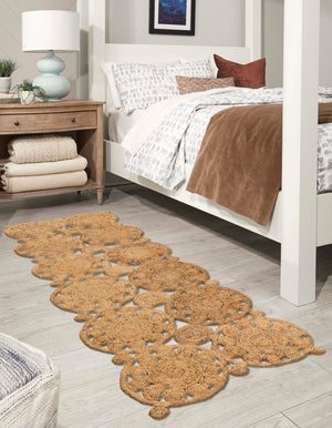 Natural 3' x 8' Braided Jute Runner Rug