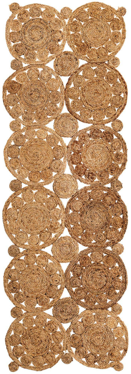 Natural 2' x 6' 1 Braided Jute Runner Rug