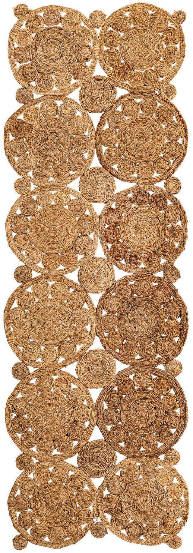 Natural 2' x 6' 1 Braided Jute Runner Rug
