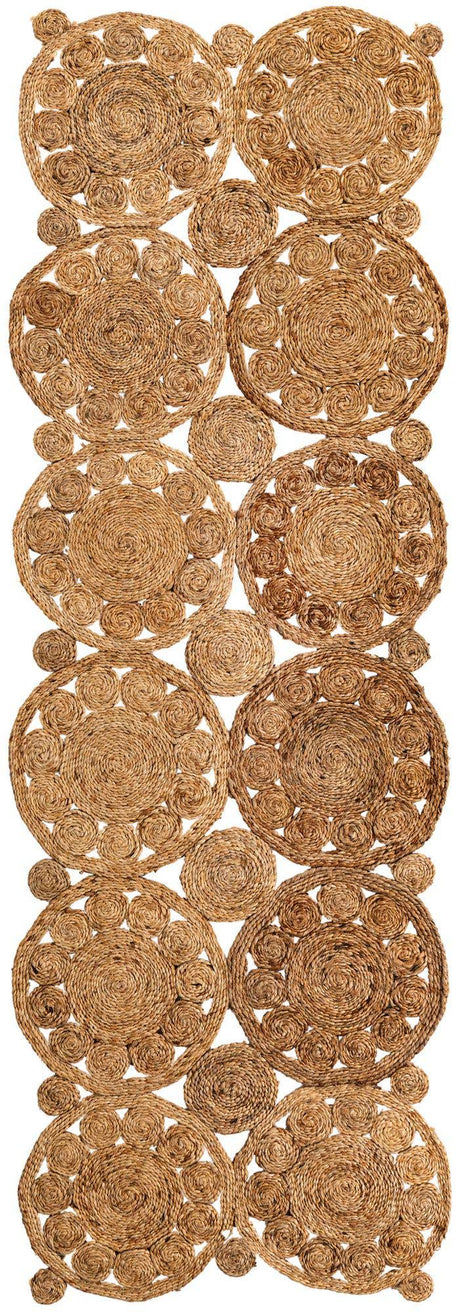 Natural 3' x 8' Braided Jute Runner Rug