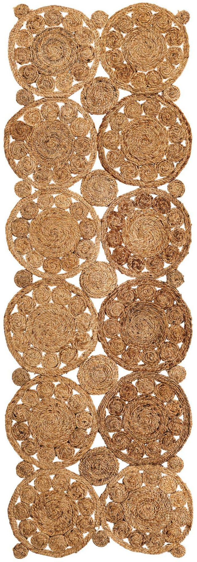 Natural 3' x 8' Braided Jute Runner Rug
