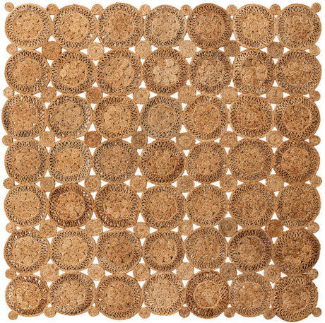 Natural 8' x 8' Braided Jute Square Rug