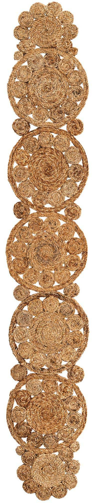 Natural 1' 4 x 8' Braided Jute Table Runner