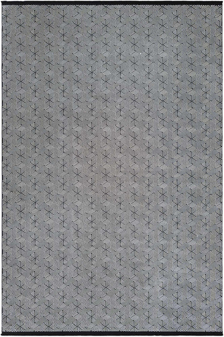 Black and White 7' 1 x 10' Milano Rectangle Area Rug 100% Polyester with Cotton Backing Modern Contemporary Carpet for Home Decor Interior Design for Sale at Rug Engine