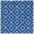 Periwinkle.Blue 4' 1 x 4' 1 Trellis Shag Square Area Rug Thick Soft Touch Fluffy & Plush Shaggy Pile