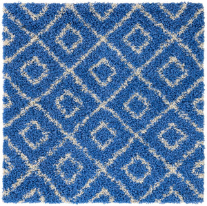 Periwinkle.Blue 4' 1 x 4' 1 Trellis Shag Square Area Rug Thick Soft Touch Fluffy & Plush Shaggy Pile