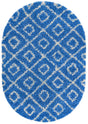 Periwinkle.Blue 4' 1 x 6' 1 Trellis Shag Oval Area Rug Thick Soft Touch Fluffy & Plush Shaggy Pile