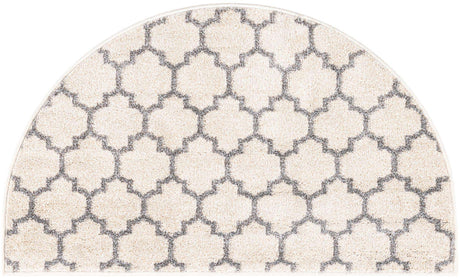 Beige and Gray 2' 2 x 3' 7 Trellis Hearth Area Rug