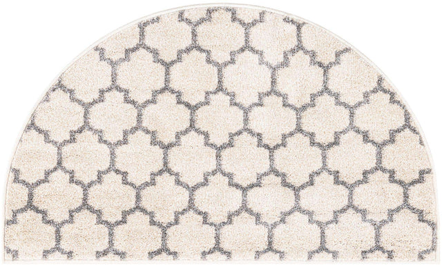 Beige and Gray 2' 2 x 3' 7 Trellis Hearth Area Rug