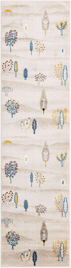 Ivory 2' 7 x 10' Laguna Runner Area Rug 100% Polypropylene Modern Contemporary Carpet for Bedrooms, Living Room, Dining, Office for Sale at Rug Engine