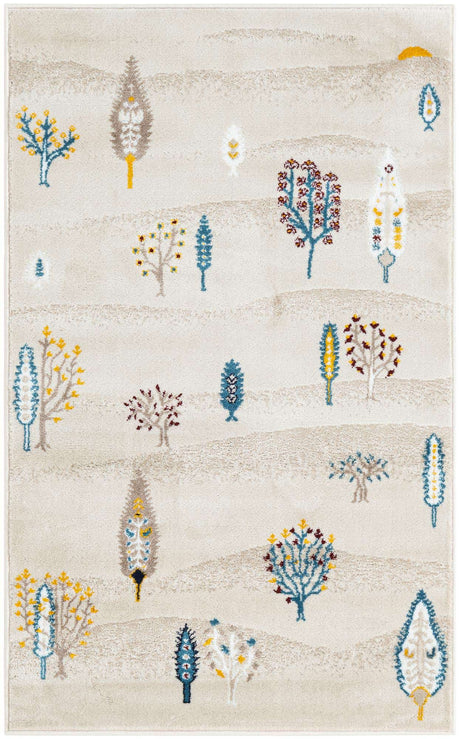 Ivory 3' 1 x 5' 3 Laguna Rectangle Area Rug 100% Polypropylene Modern Contemporary Carpet for Bedrooms, Living Room, Dining, Office for Sale at Rug Engine