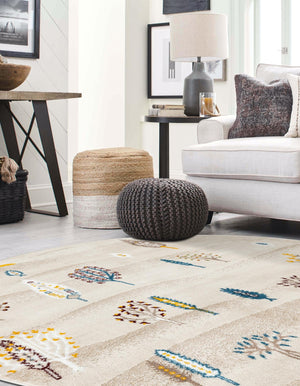 Ivory 3' 1 x 3' 1 Laguna Round Area Rug 100% Polypropylene Modern Contemporary Carpet for Bedrooms, Living Room, Dining, Office for Sale at Rug Engine
