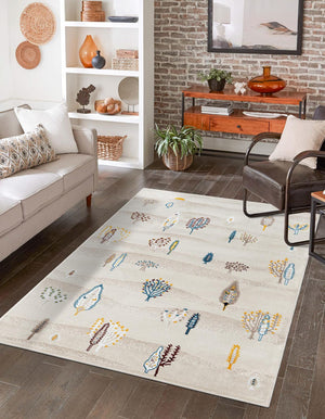 Ivory 7' 10 x 10' Laguna Rectangle Area Rug 100% Polypropylene Modern Contemporary Carpet for Bedrooms, Living Room, Dining, Office for Sale at Rug Engine