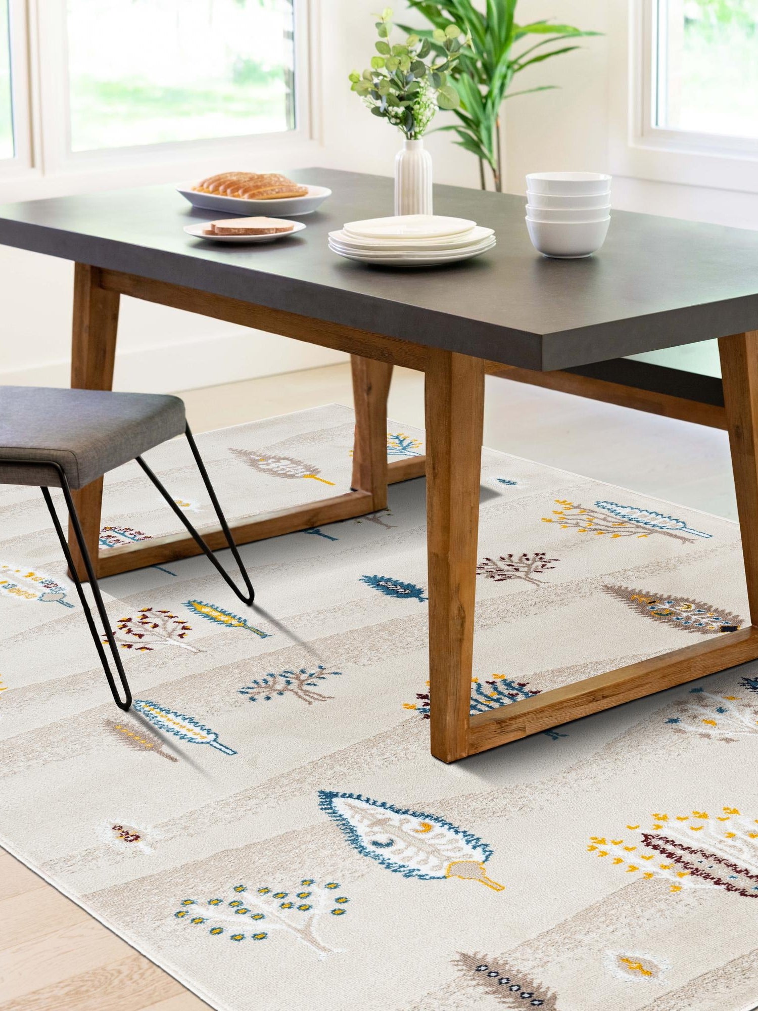 Ivory 6' 1 x 9' Laguna Rectangle Area Rug 100% Polypropylene Modern Contemporary Carpet for Bedrooms, Living Room, Dining, Office for Sale at Rug Engine