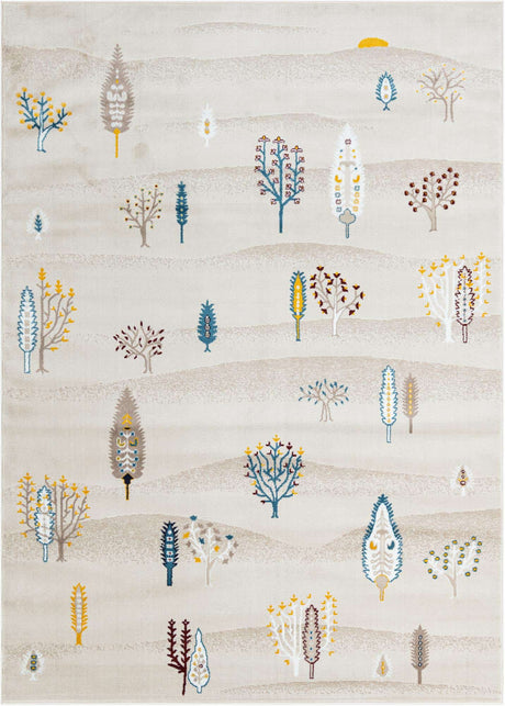 Ivory 7' 1 x 10' Laguna Rectangle Area Rug 100% Polypropylene Modern Contemporary Carpet for Bedrooms, Living Room, Dining, Office for Sale at Rug Engine