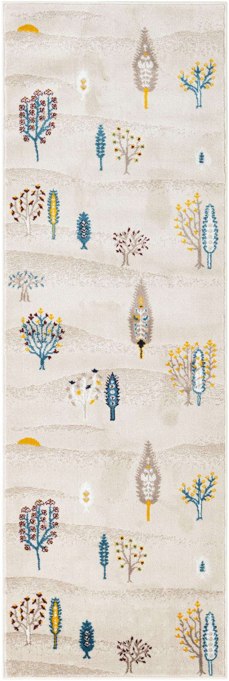 Ivory 2' 7 x 8' Laguna Runner Area Rug 100% Polypropylene Modern Contemporary Carpet for Bedrooms, Living Room, Dining, Office for Sale at Rug Engine