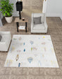 Ivory 7' 10 x 7' 10 Laguna Square Area Rug 100% Polypropylene Modern Contemporary Carpet for Bedrooms, Living Room, Dining, Office for Sale at Rug Engine