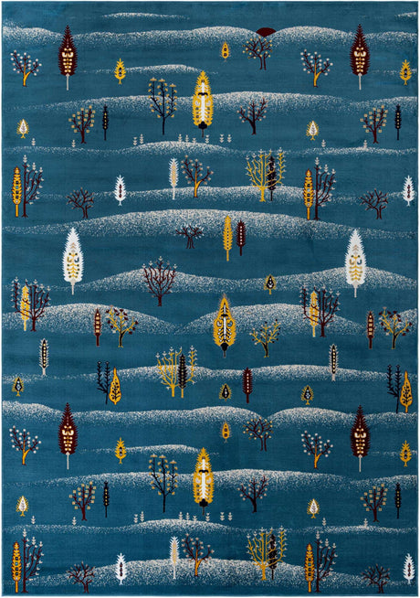 Blue 10' x 14' 1 Laguna Rectangle Area Rug 100% Polypropylene Modern Contemporary Carpet for Bedrooms, Living Room, Dining, Office for Sale at Rug Engine