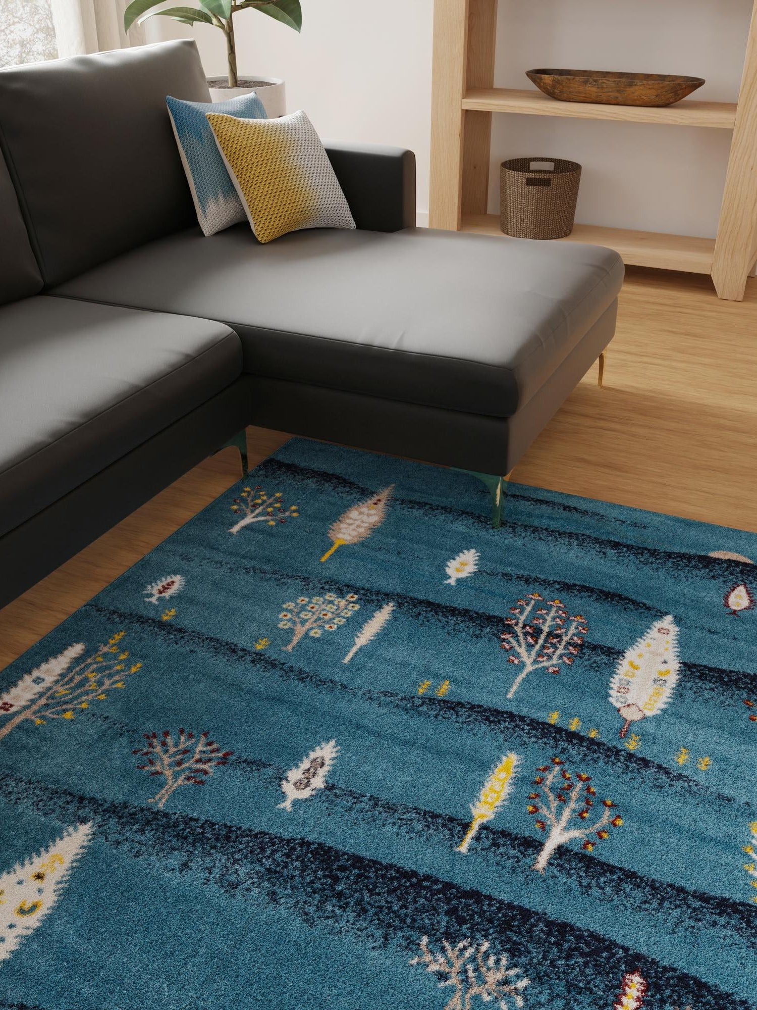 Blue 2' x 3' 1 Laguna Rectangle Area Rug 100% Polypropylene Modern Contemporary Carpet for Bedrooms, Living Room, Dining, Office for Sale at Rug Engine