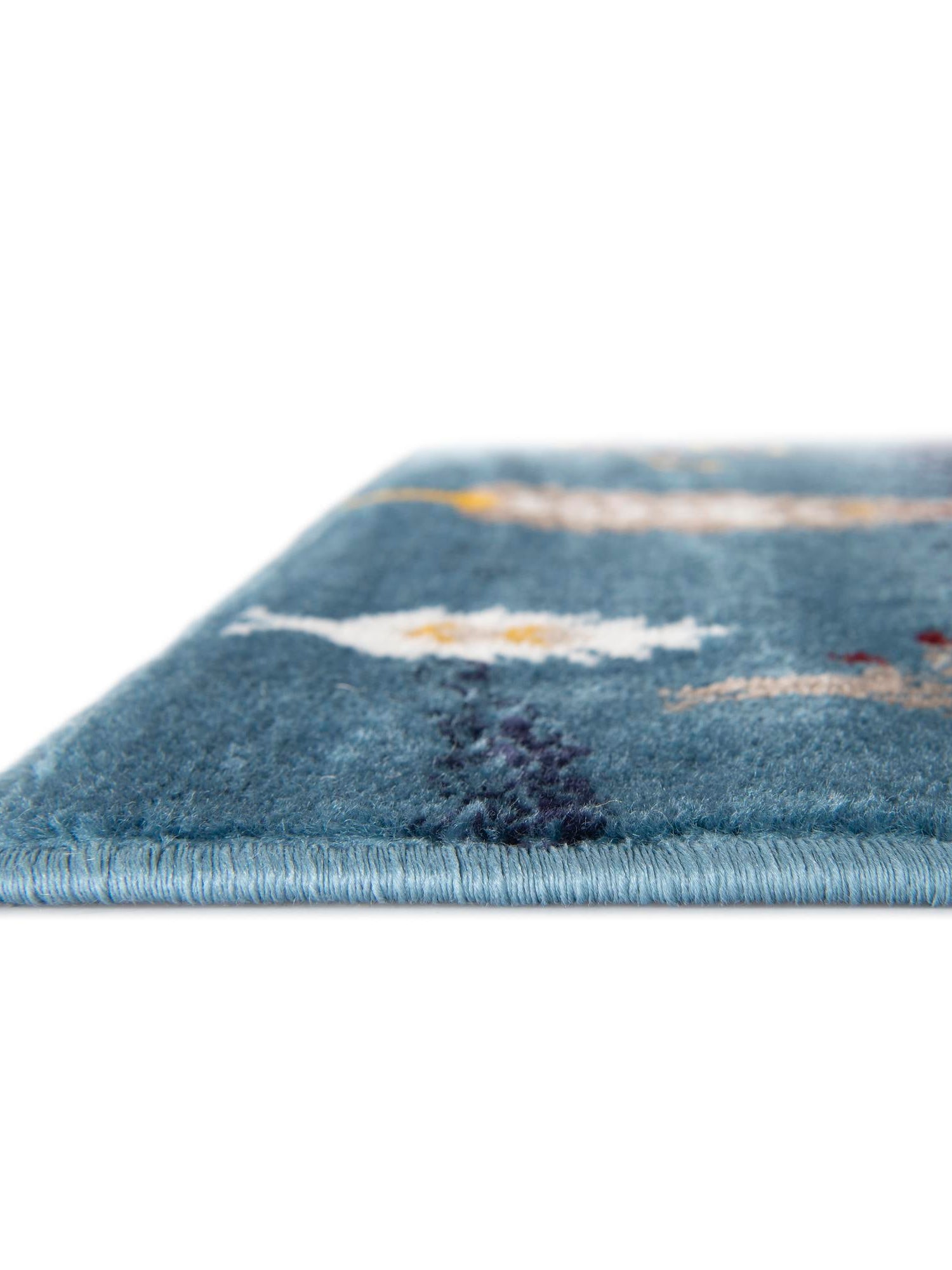 Blue 4' 1 x 6' 1 Laguna Rectangle Area Rug 100% Polypropylene Modern Contemporary Carpet for Bedrooms, Living Room, Dining, Office for Sale at Rug Engine