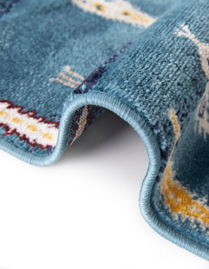Blue 4' 1 x 6' 1 Laguna Rectangle Area Rug 100% Polypropylene Modern Contemporary Carpet for Bedrooms, Living Room, Dining, Office for Sale at Rug Engine