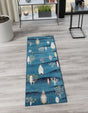 Blue 2' x 6' 1 Laguna Runner Area Rug 100% Polypropylene Modern Contemporary Carpet for Bedrooms, Living Room, Dining, Office for Sale at Rug Engine