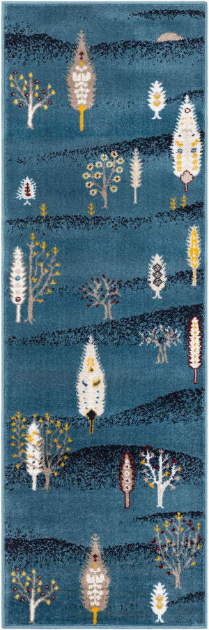 Blue 2' x 6' 1 Laguna Runner Area Rug 100% Polypropylene Modern Contemporary Carpet for Bedrooms, Living Room, Dining, Office for Sale at Rug Engine