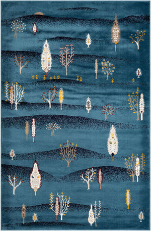 Blue 6' 1 x 9' Laguna Rectangle Area Rug 100% Polypropylene Modern Contemporary Carpet for Bedrooms, Living Room, Dining, Office for Sale at Rug Engine