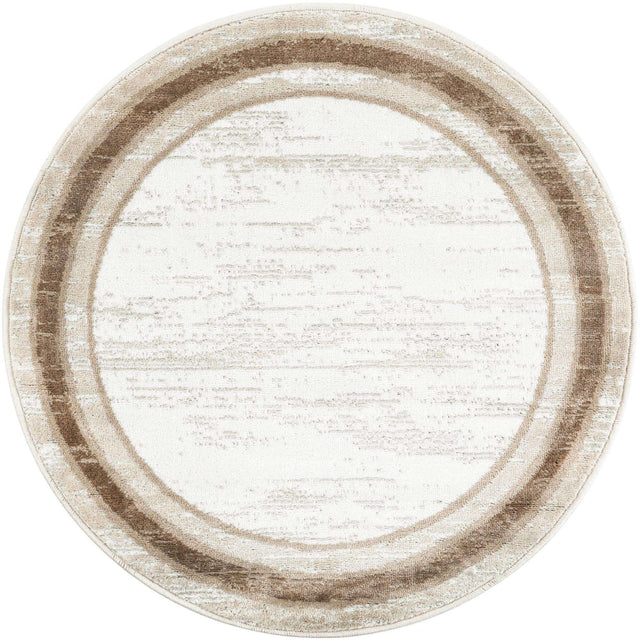 Ivory 3' 1 x 3' 1 Laguna Round Area Rug 100% Polypropylene Modern Contemporary Carpet for Bedrooms, Living Room, Dining, Office for Sale at Rug Engine